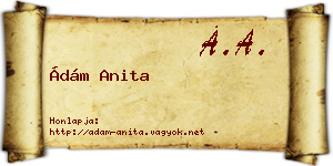 Ádám Anita névjegykártya